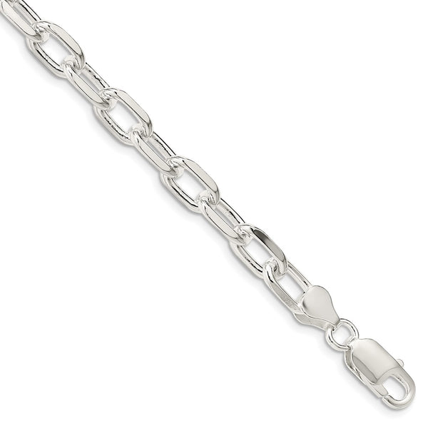Sterling Silver 7.5mm Diamond-cut Long Link Cable Chain-WBC-QAR200-9