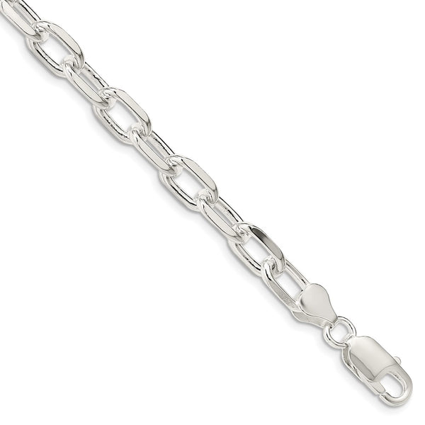 Sterling Silver 7.5mm Diamond-cut Long Link Cable Chain-WBC-QAR200-8