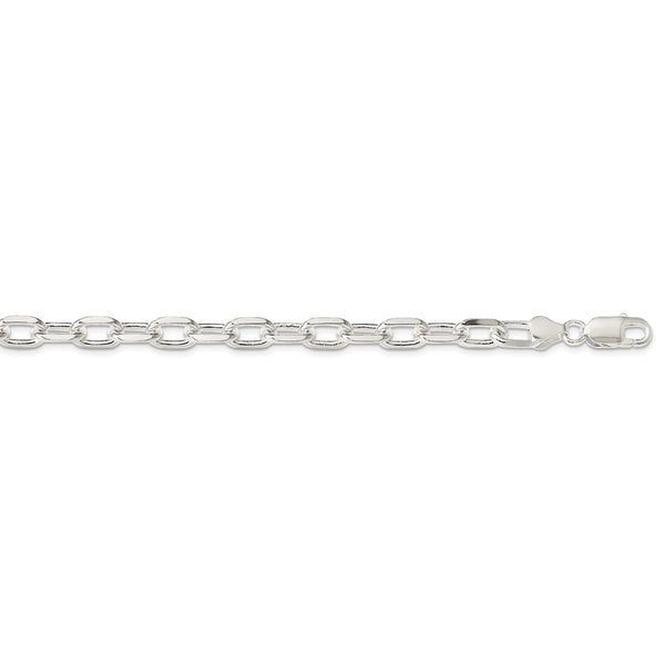 Sterling Silver 7.5mm Diamond-cut Long Link Cable Chain-WBC-QAR200-18