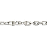 Sterling Silver 11.5mm Diamond-cut Long Link Cable Chain-WBC-QAR300-8