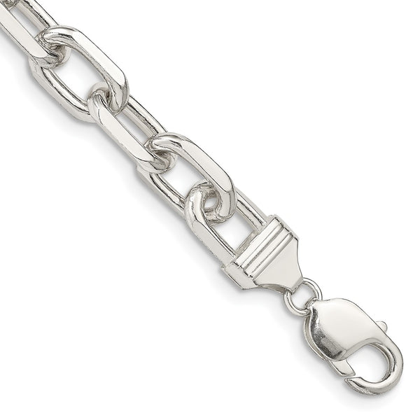 Sterling Silver 11.5mm Diamond-cut Long Link Cable Chain-WBC-QAR300-9