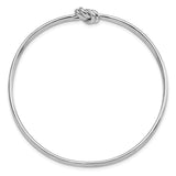 Sterling Silver Rhodium-plated Polished Knot Slip on Bangle-WBC-QB1080