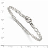 Sterling Silver Rhodium-plated Polished Knot Slip on Bangle-WBC-QB1080