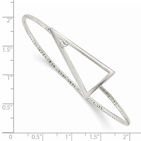 Sterling Silver Diamond Cut Triangle Interlocking Bangle Bracelet-WBC-QB1123
