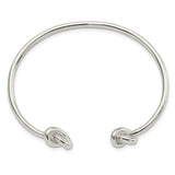 Sterling Silver Polished Knotted Ends Cuff Bangle-WBC-QB1175