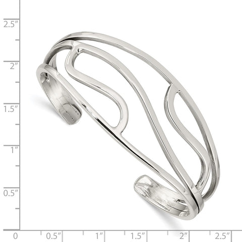 Sterling Silver Cuff Bangle-WBC-QB1275