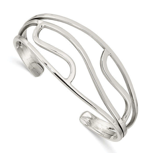 Sterling Silver Cuff Bangle-WBC-QB1275