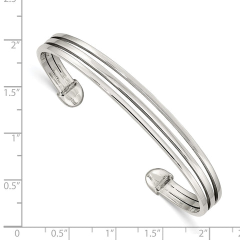 Sterling Silver Cuff Bangle-WBC-QB1303