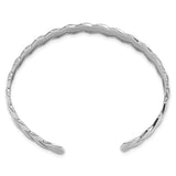 Sterling Silver Rhodium-plated Polished Cuff Bangle-WBC-QB1367