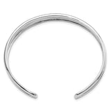 Sterling Silver RH-plated Polished Three Line Cuff Bangle-WBC-QB1370