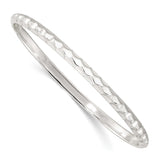 Sterling Silver Textured 4mm Slip-on Bangle-WBC-QB1389