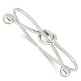 Sterling Silver Polished Knot Bangle-WBC-QB1392