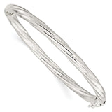 Sterling Silver Polished Twisted Hinged Bangle-WBC-QB1429