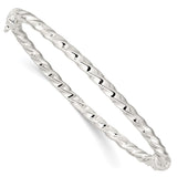 Sterling Silver Polished Twisted Hinged Bangle-WBC-QB1430