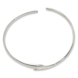 Sterling Silver Polished Fancy Cuff Bangle Bracelet-WBC-QB195