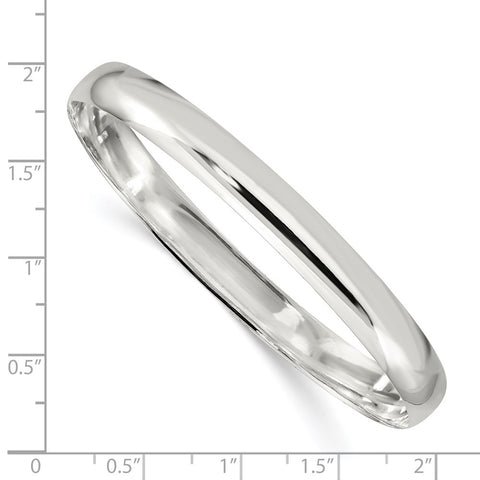 Sterling Silver 7mm Solid Polished Plain Slip-On Bangle Bracelet-WBC-QB240