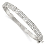 Sterling Silver CZ Hinged Bangle-WBC-QB260