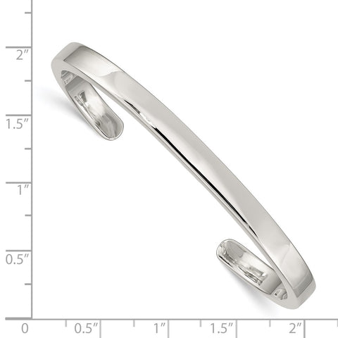 Sterling Silver 5mm Cuff Bangle-WBC-QB313