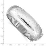 Sterling Silver Rhodium-plated 20mm Hinged Bangle Bracelet-WBC-QB35