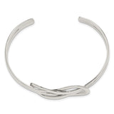 Sterling Silver Knot Design Cuff Bangle-WBC-QB384