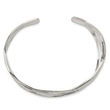 Sterling Silver Multi-strand Wavy Cuff Bangle-WBC-QB522