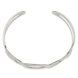 Sterling Silver Circle Design Cuff Bangle-WBC-QB539