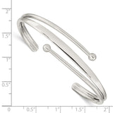 Sterling Silver Polished Cuff Bangle-WBC-QB601