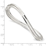 Sterling Silver Polished Double Wave Hinged Bangle-WBC-QB691