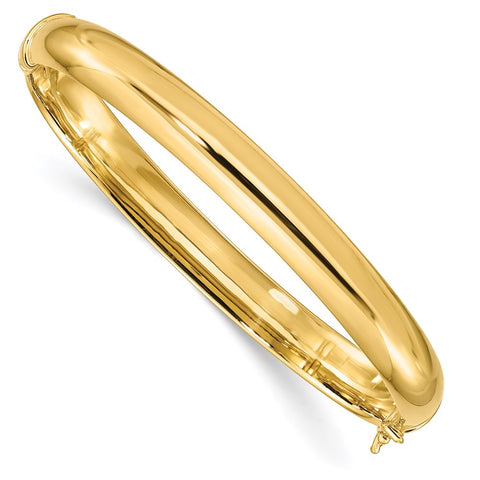 Sterling Silver Gold-plated 8mm Hinged Bangle-WBC-QB693