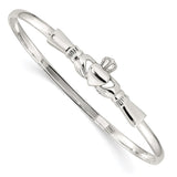 Sterling Silver Claddagh Bangle-WBC-QB753