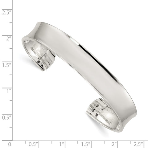 Sterling Silver Concave Cuff Bangle-WBC-QB760