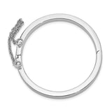 Sterling Silver Rhod. Plated Pol. w/Safety Hinged Child's Bangle-WBC-QB803