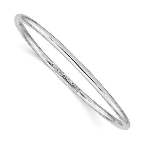 Sterling Silver Rhod. Plated Polished Slip-on Child's Bangle-WBC-QB842