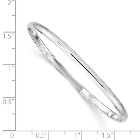 Sterling Silver Rhod. Plated Polished Slip-on Child's Bangle-WBC-QB849