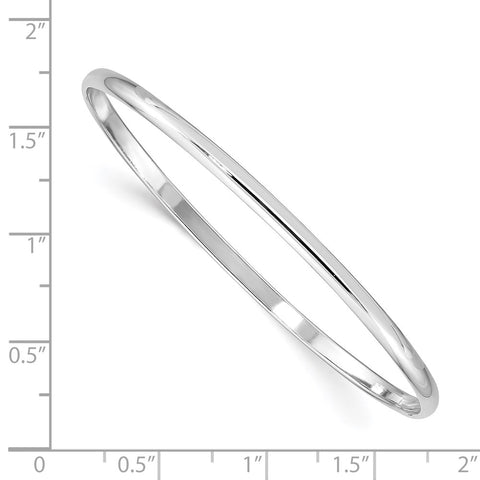 Sterling Silver Rhod. Plated Polished Slip-on Child's Bangle-WBC-QB850