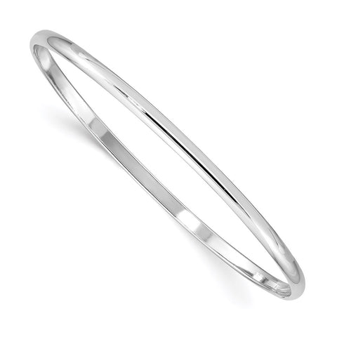 Sterling Silver Rhod. Plated Polished Slip-on Child's Bangle-WBC-QB850