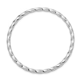 Sterling Silver Rhod. Plated Pol. Twisted Slip-on Child's Bangle-WBC-QB861