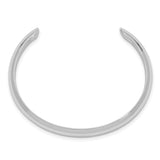 Sterling Silver Rhod. Plated Polished Domed Cuff Child's Bangle-WBC-QB865