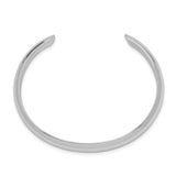 Sterling Silver Rhod. Plated Polished Domed Cuff Child's Bangle-WBC-QB866