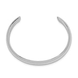 Sterling Silver Rhod. Plated Polished Domed Cuff Child's Bangle-WBC-QB867