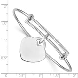 Sterling Silver Rhodium-plated Engraveable Heart Bangle-WBC-QB938
