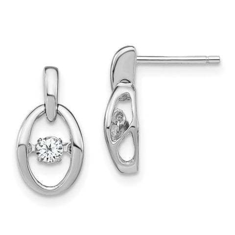 Sterling Silver Rhodium CZ Birthstone Vibrant Earrings-WBC-QBE32APR