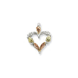 Sterling Silver & 12K Heart Necklace-WBC-QBH104-18