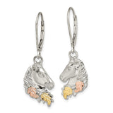 Sterling Silver & 12K Small Horsehead Leverback Earrings-WBC-QBH107