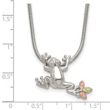 Sterling Silver & 12K Frog Slide Necklace-WBC-QBH146-20