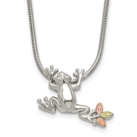 Sterling Silver & 12K Frog Slide Necklace-WBC-QBH146-20