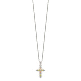 Sterling Silver & 12K Cross Necklace-WBC-QBH158-18