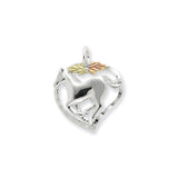 Sterling Silver & 12K Horse In Heart Necklace-WBC-QBH168-18