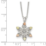 Sterling Silver & 12K Snowflake Necklace-WBC-QBH185-18