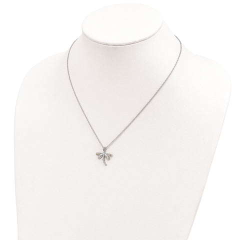 Sterling Silver & 12K Dragonfly Necklace-WBC-QBH186-18